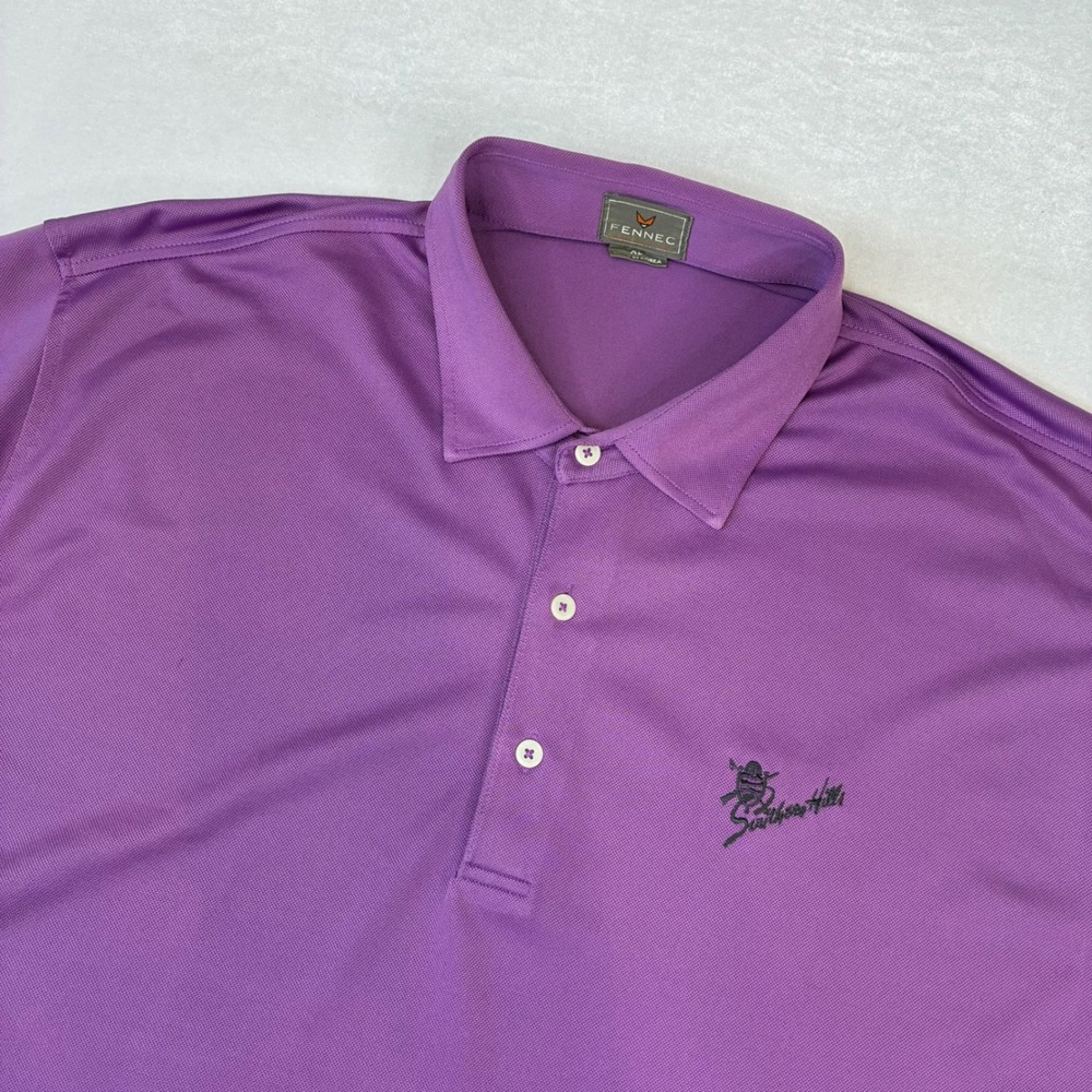 Fennec Polo Shirt‎ Mens XL Purple Southern Hills Performance Short Sleeve Golf